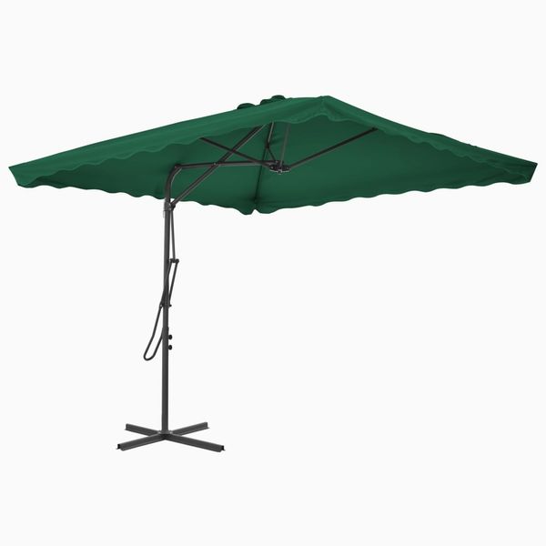 Sonnenschirm, Terrassenschirm mit Stahl-Mast 250x250 cm Grün