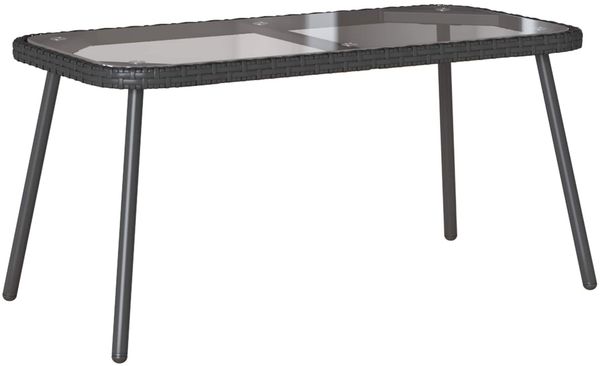 vidaXL Couchtisch Schwarz 90 x 45 x 43 cm Poly-Rattan 4108267