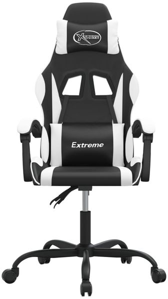 vidaXL Gaming-Stuhl Drehbar Schwarz und Weiß Kunstleder 349572 Bild 3