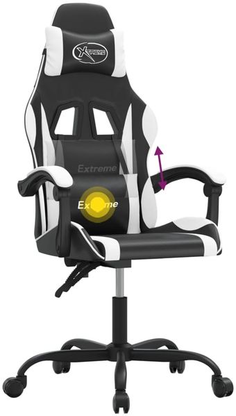 vidaXL Gaming-Stuhl Drehbar Schwarz und Weiß Kunstleder 349572 Bild 11