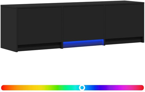 vidaXL Fernsehschrank mit LED Schwarz 140 x 34 x 40 cm Holzwerkstoff 3418706 Bild 2
