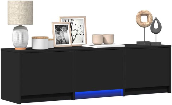 vidaXL Fernsehschrank mit LED Schwarz 140 x 34 x 40 cm Holzwerkstoff 3418706 Bild 3