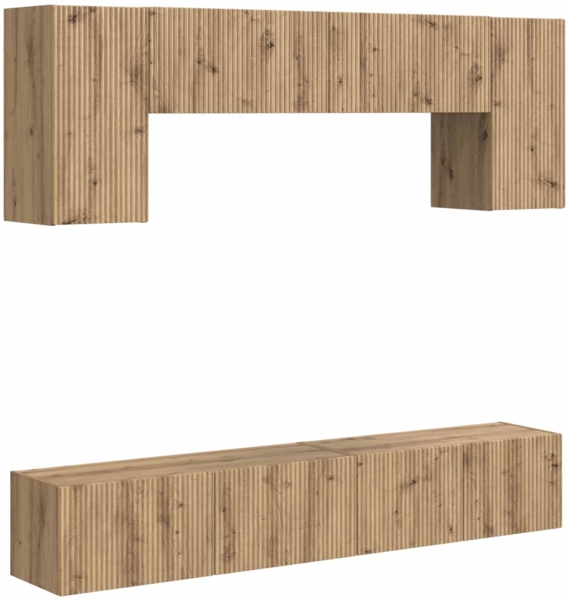 vidaXL TV-Schrankset Wandmontiert 5 pcs Beton Grau Holzwerkstoff 3409054