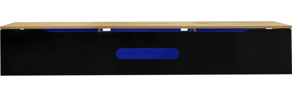 TV-Schrank 180x35x30 cm in Hochglanz Schwarz-Weiß mit 16-Farben-LED-Beleuchtung Bild 9