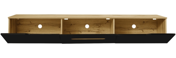 TV-Schrank 180x35x30 cm in Hochglanz Schwarz-Weiß mit 16-Farben-LED-Beleuchtung Bild 8