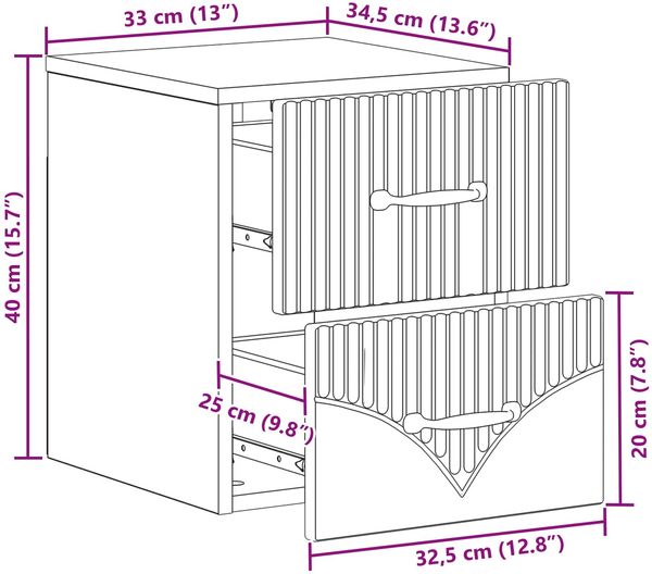 vidaXL Wandmontierter Nachttisch Artisan-Eiche 34,5 x 33 x 40 cm 898993 Bild 8