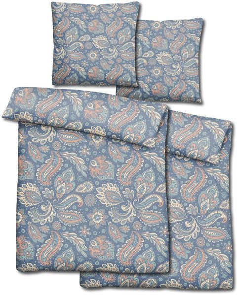 Doppelpack CloudComfort Basic Mikrofaser Bettwäsche paisley 155 x 220 + 80 x 80 cm