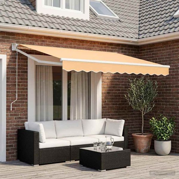 vidaXL Markise Sand 3 x 2,5 m Polyester und Metall 3425860