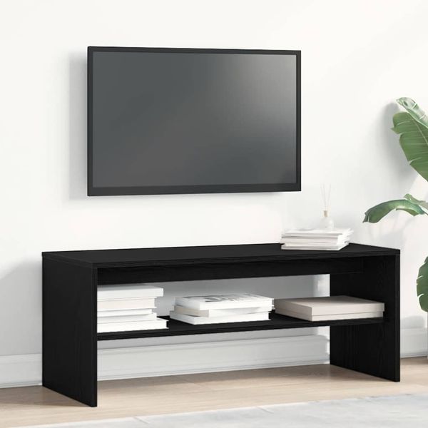 vidaXL TV-Schrank Schwarz Eichen-Optik 100x40x40 cm Holzwerkstoff 859119