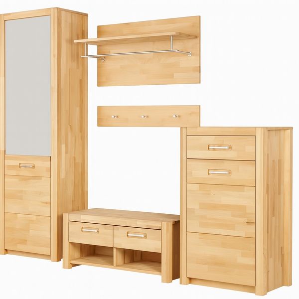 Flurgarderobe 232x203x40 Garderobeset Kernbuche #3849