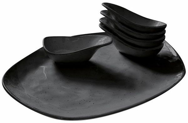 Mirabeau Geschirr-Set Servierschälchen 6er Set Biarré schwarz, Steinzeug