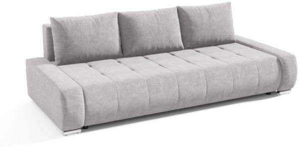 Sofa 3-Sitzer mit Schlaffunktion VOGAR Stoff Aston Silbergrau