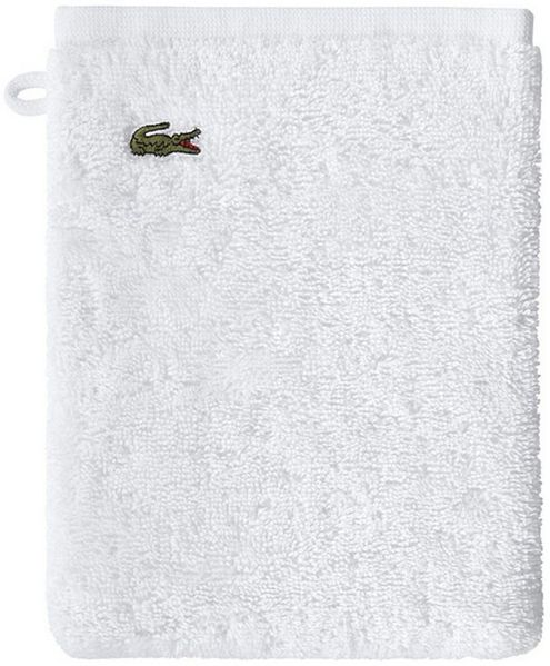 Lacoste Waschhandschuh LLECROCO, (1-St), mit Label-Applikationen