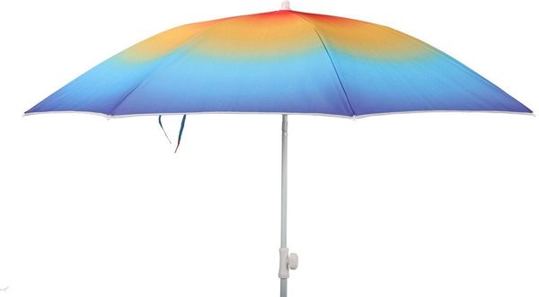 Meinposten Sonnenschirm Strandschirm Balkonschirm UV Schutz 50+ blau gelb 155 cm bunt, abknickbar