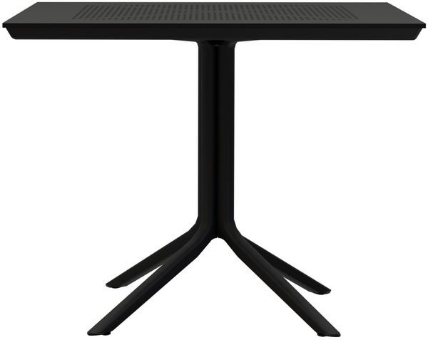 TPFLiving Beistelltisch Nuvio (Pflegeleicht und langlebig, Wetterfeste, UV-beständige Tischplatte aus Kunststoff), Maße (TxBxH): 80 x 80 x 74cm - Farbe: schwarz
