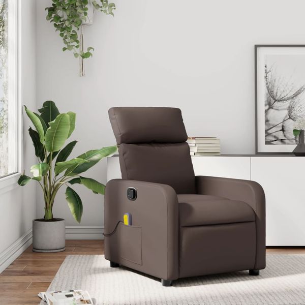 vidaXL Massagesessel Braun Kunstleder 374192