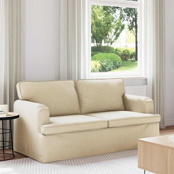 vidaXL Sofa Creme 162 x 80 x 85 cm Stoff 42024495