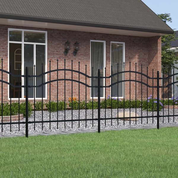 vidaXL Gartenzaun Woerden mit Speerspitze Schwarz 240 x 100 cm Stahl 151080
