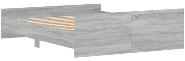 vidaXL Bettgestell mit Kopf- und Fußteil Grau Sonoma 150x200 cm 3203759 Bild 7