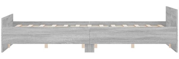 vidaXL Bettgestell mit Kopf- und Fußteil Grau Sonoma 150x200 cm 3203759 Bild 5