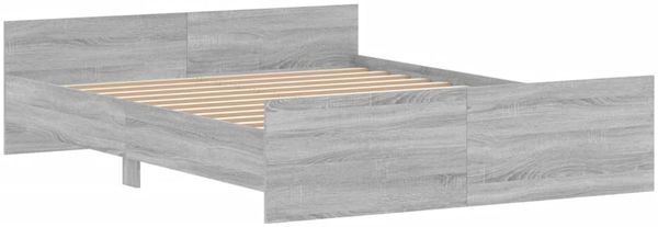 vidaXL Bettgestell mit Kopf- und Fußteil Grau Sonoma 150x200 cm 3203759 Bild 3