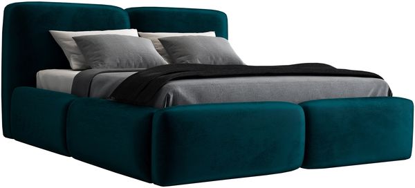 Polsterbett OLKE 120x200 mit Matratze, Bettkasten und Lattenrost. Farbe: Pfau 36 Bild 4
