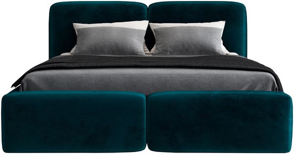 Polsterbett OLKE 120x200 mit Matratze, Bettkasten und Lattenrost. Farbe: Pfau 36 Bild 3