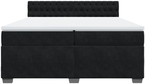 vidaXL Boxspringbett mit Matratze Schwarz 200x200 cm Samt 3286410 Bild 4