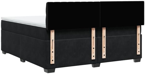 vidaXL Boxspringbett mit Matratze Schwarz 200x200 cm Samt 3286410 Bild 10