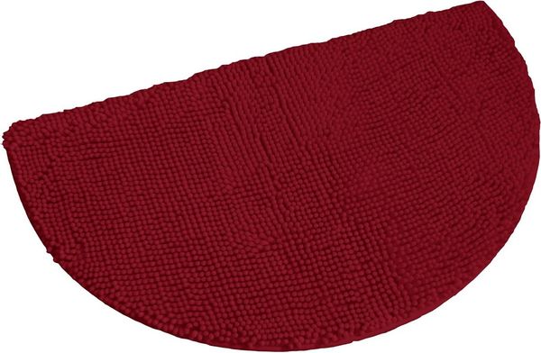 KiNZLER Badematte Chenille, Badvorleger, Badezimmer Teppich, Höhe 18 mm, rutschhemmend beschichtet, fußbodenheizungsgeeignet, Polyester, halbrund, Badteppich, Uni Farben, weich, als rechteckig & halbrund erhältlich