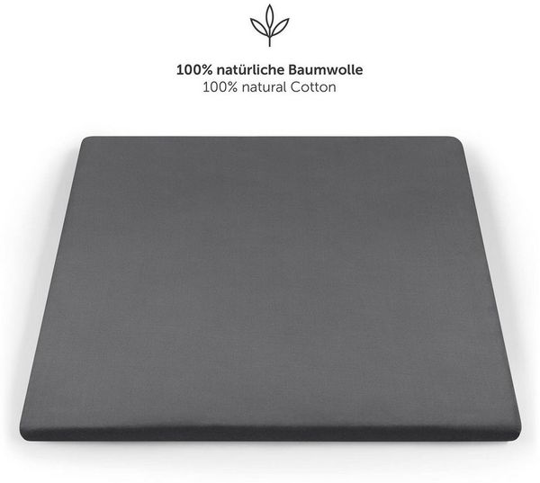 Laleni Jersey Spannbettlaken Laufgitter quadratisch 100x100 cm - Oeko-Tex Zertifiziert, 100% Baumwolle, atmungsaktives Spannbetttuch für Baby, 135 g/m², Anthrazit Bild 4