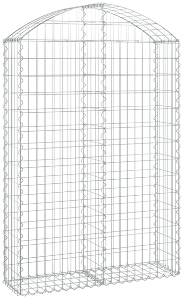 vidaXL Gabione mit Hochbogen 100x30x140/160 cm Verzinktes Eisen 153427