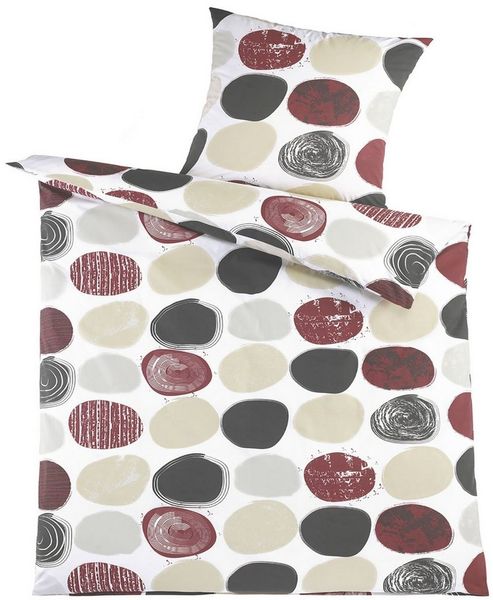 KH-Haushaltshandel Bettwäsche 2-tlg. Renforce Bettwäsche, 135x200 + 80x80cm, Punkte, Renforcé, 2 teilig, 100% Baumwolle, Renforcé, weiß, multicolor Punkte