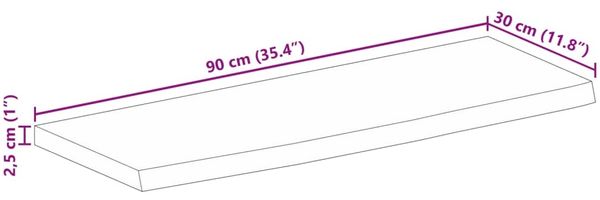 vidaXL Tischplatte mit Baumkante 90x30x2,5 cm Massivholz Mango 370431 Bild 9