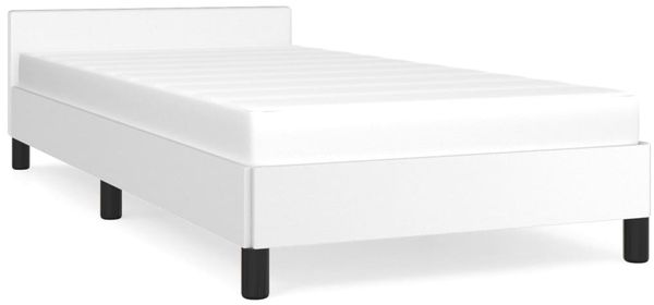 vidaXL Bettgestell mit Kopfteil ohne Matratze Weiß 90x190 cm 347472 Bild 2
