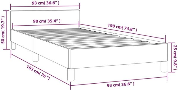 vidaXL Bettgestell mit Kopfteil ohne Matratze Weiß 90x190 cm 347472 Bild 9