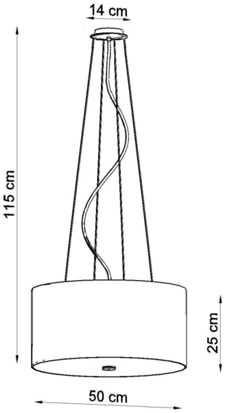 Pendelleuchte, Schwarz, Weiß, Stoff, Glas, Stahl, H 110 cm Bild 4
