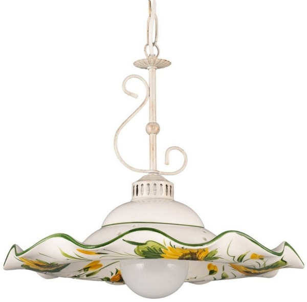 Helios Leuchten Pendelleuchte Küchenlampe Keramik, Keramiklampe, Deckenlampe, Hängelampe, für Esstisch Küche, handgefertigt handbemalt