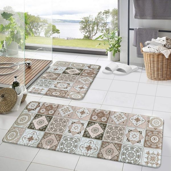 HOMELUX Badematte Badematte Badvorleger Badteppich Duschvorleger Set, Rutschfester Gummi, Lichtecht, Schallschluckend, Ruschsicher, Polyester, Größe: 50x160cm+50x80cm