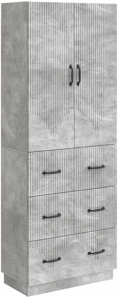 vidaXL Schrankset 2 pcs Betongrau 66 x 34,5 x 87 cm Holzwerkstoff 3416802