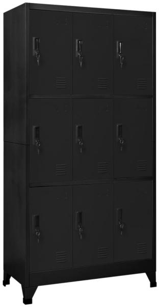 vidaXL Schließfachschrank Schwarz 90x45x180 cm Stahl