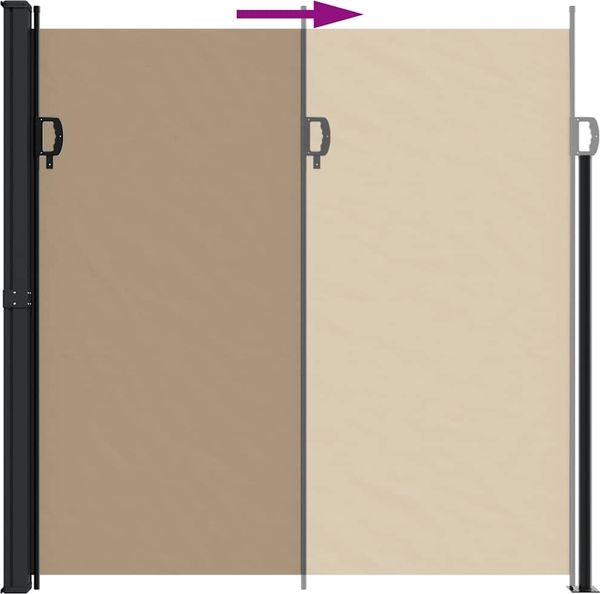 vidaXL Seitenmarkise Ausziehbar Taupe 200x500 cm 4004469 Bild 5