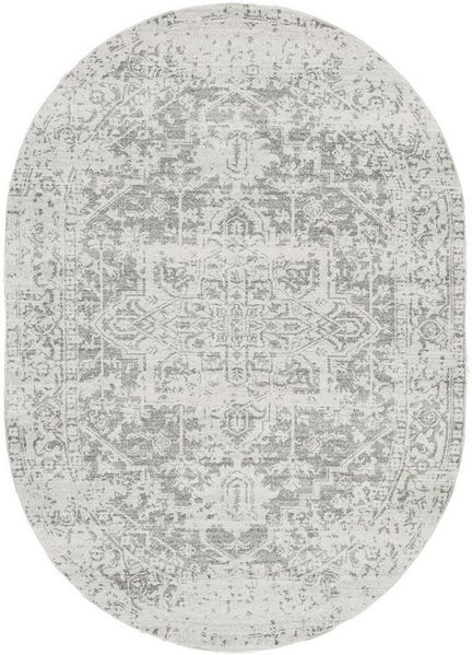 Livabliss Teppich SYRACUSA, 275x200 cm, oval, Höhe: 11 mm, Vintage Orientteppich, Traditional Kurzflor Boho Wohnzimmerteppich
