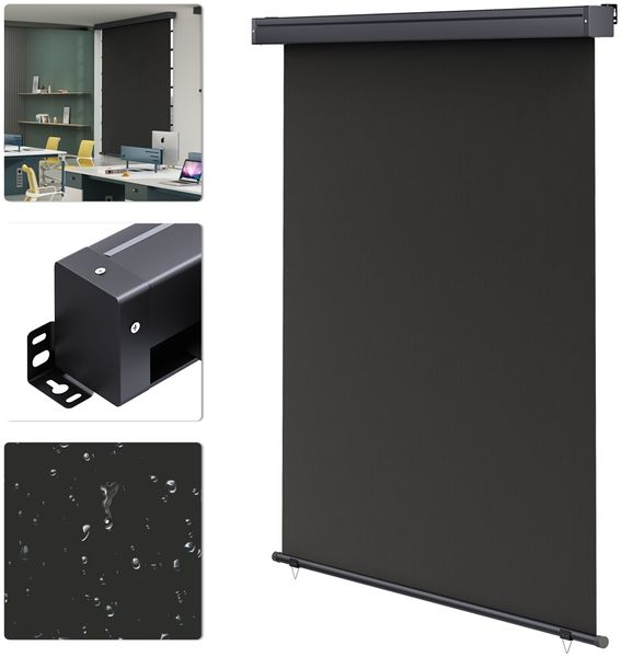 Senkrechtmarkise ausziehbar Seitenmarkise Windschutz Balkonmarkise Sichtschutz - 100x250cm - Anthrazit