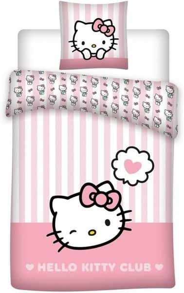 Hello Kitty Club Wende Bettwäsche Set 2tlg 135 x 200 cm / 80 x 80 cm