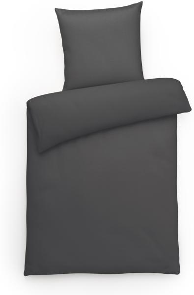 Carpe Sonno Interlock-Jersey Bettwäsche aus 100% Baumwolle , Anthrazit, 135x200 cm +1 Kissenbezug 80x80 cm