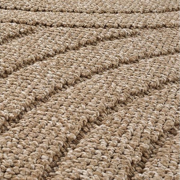 TeppichHome24 Outdoorteppich Teppich In- und Outdoor mit Kreislinien-Muster in Beige, rechteckig
