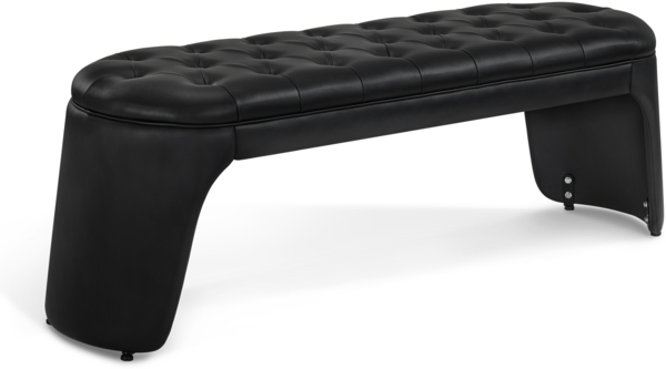 BarberPub 3-Sitzer Sitzbank für Friseursalon, Sitzbreite 150 cm, Moderne Wartebank Friseur, Polsterbank Schlafzimmer,Flurbank Friseureinrichtung W510 (Schwarz/Kunstleder)