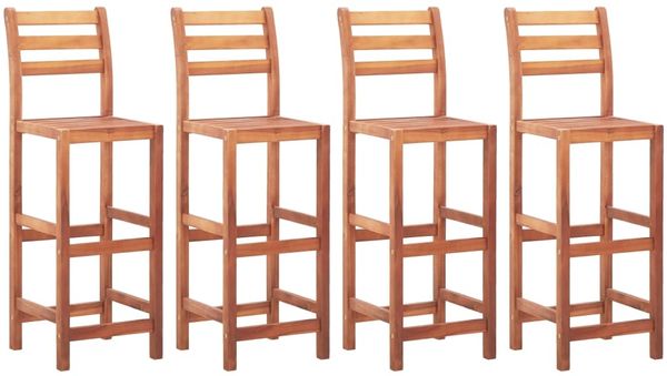 4er Set Barhocker Massivholz Akazie