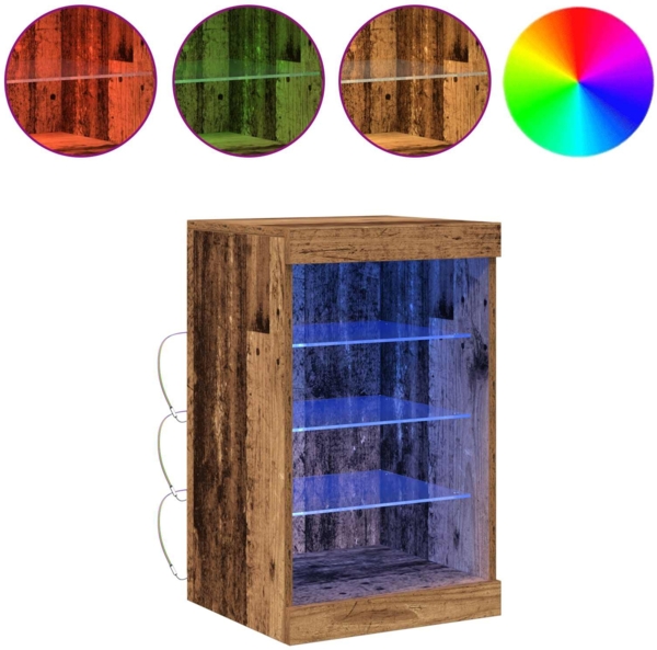 vidaXL LED-Sideboard Altholz 41 x 37 x 67 cm Holzwerkstoff 863051